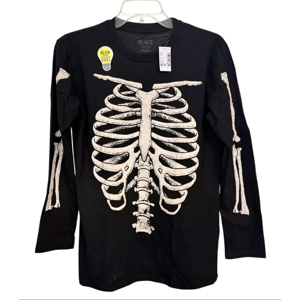 NWT The Children’s Place Halloween Skeleton T-Shirt Family Glow XXL